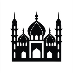 Mosque Silhouette Forming Abstract Pattern Minimalist Vector Illustration