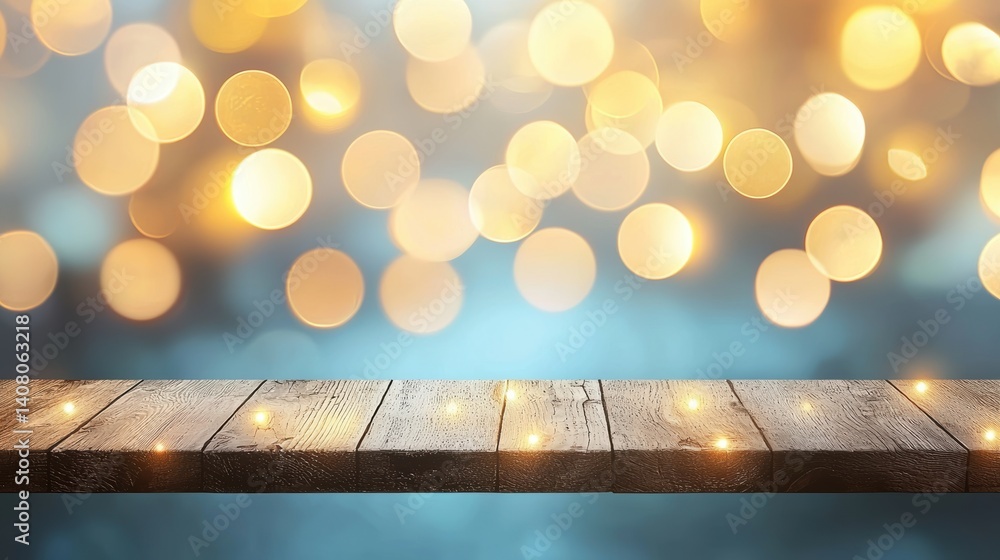 Aufkleber cool soft glowing blue bokeh lights on a dark background, creating a smooth and elegant visual effec