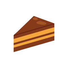 Austrian Sachertorte Slice on Transparent Background  