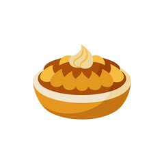 Banoffee Pie with Toffee Strands on Transparent Background  