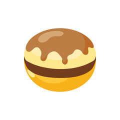 Boston Cream Donut with Custard on Transparent Background  
