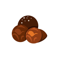 Chocolate Truffles with Cocoa on Transparent Background  
