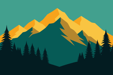 sunset in mountains
