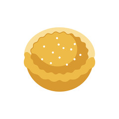 Custard Tart with Nutmeg on Transparent Background  