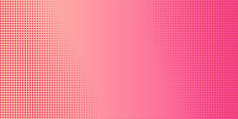 Pink orange polka dots gradient halftone background. Pop art cartoon dot texture with comic graphic design, Horizontal abstract pattern wall for cover digital technology.