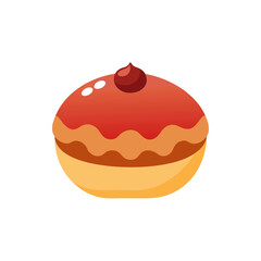 Hanukkah Sufganiyot with Jam on Transparent Background  
