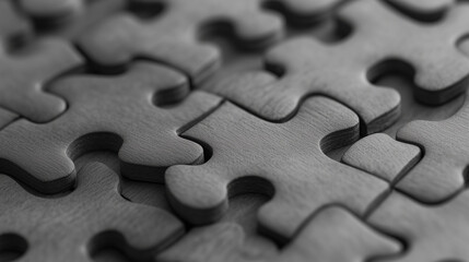 Puzzle pieces interlock to create professionals, symbolizing teamwork and new employee entry into company structure