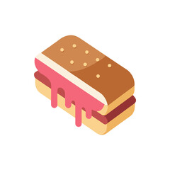 Ice Cream Sandwich Melty on Transparent Background  
