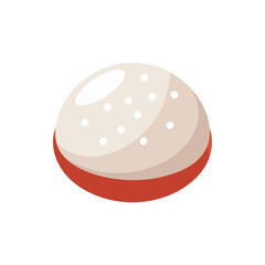 Japanese Mochi with Dusting on Transparent Background  