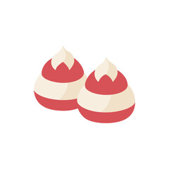 Mini Pavlovas with Cream on Transparent Background  