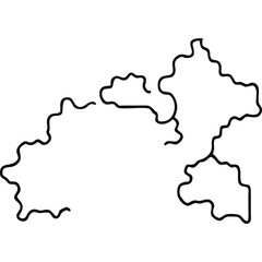 Abstract line art illustration of Latvia's simplified map.