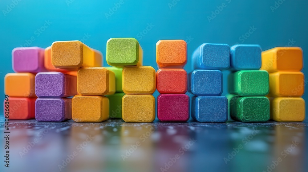 Poster speech bubbles,colorful cubes inclusive language concept,stock image