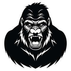 Vector illustration of a dark gorilla