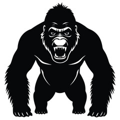 Vector illustration of a dark gorilla