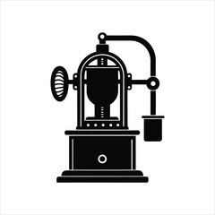  Vintage Brewing Machine Silhouette Classic Vector Illustration