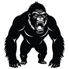 Vector illustration of a dark gorilla