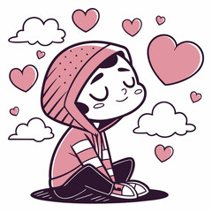 Peaceful Sit – Calm and Cute Pop Art Vibes