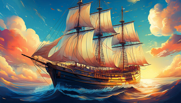 sailing ship illustration the illustration a great suitable for sail application activities