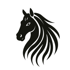 Horse head. silhouette for calendar for 2026 year of the horse. vector illustration isolated on white background