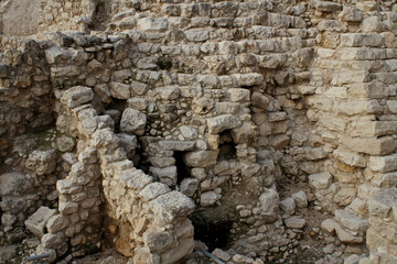Stone ruins in the old city of Jerusalem.