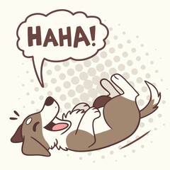 Puppy Rolling on Its Back Laughing