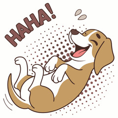 Puppy Rolling on Its Back Laughing