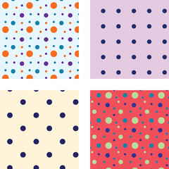 collection of 4 stylish polka dot printable pattern pack