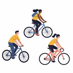 Fototapeta premium cyclist on a white background