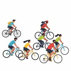 Obraz premium cyclist on a white background