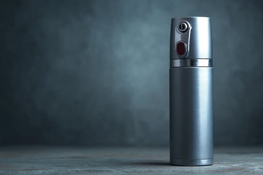 Sleek metallic flask on a textured surface ready for outdoor adventures or daily hydration needs