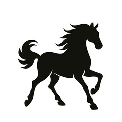 Running red fire horse symbol of new year 2026 according to Asian Chinese calendar. greeting card or banner. vector illustration