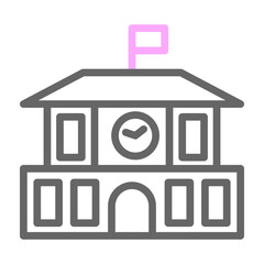 School Vector Line Lt Pink Grey Icon Design
