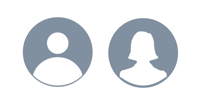 profile default icon set, male and female user symbol set, user account dp symbol for app, website, social media, profile person vector illustration on transparent