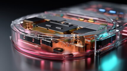 Circular microchip module with translucent housing