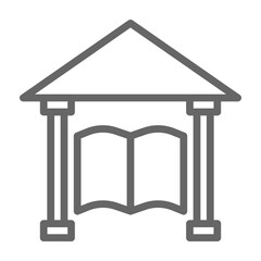 Library Vector Line Lt Pink Grey Icon Design