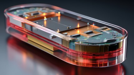 Circular microchip module with translucent housing