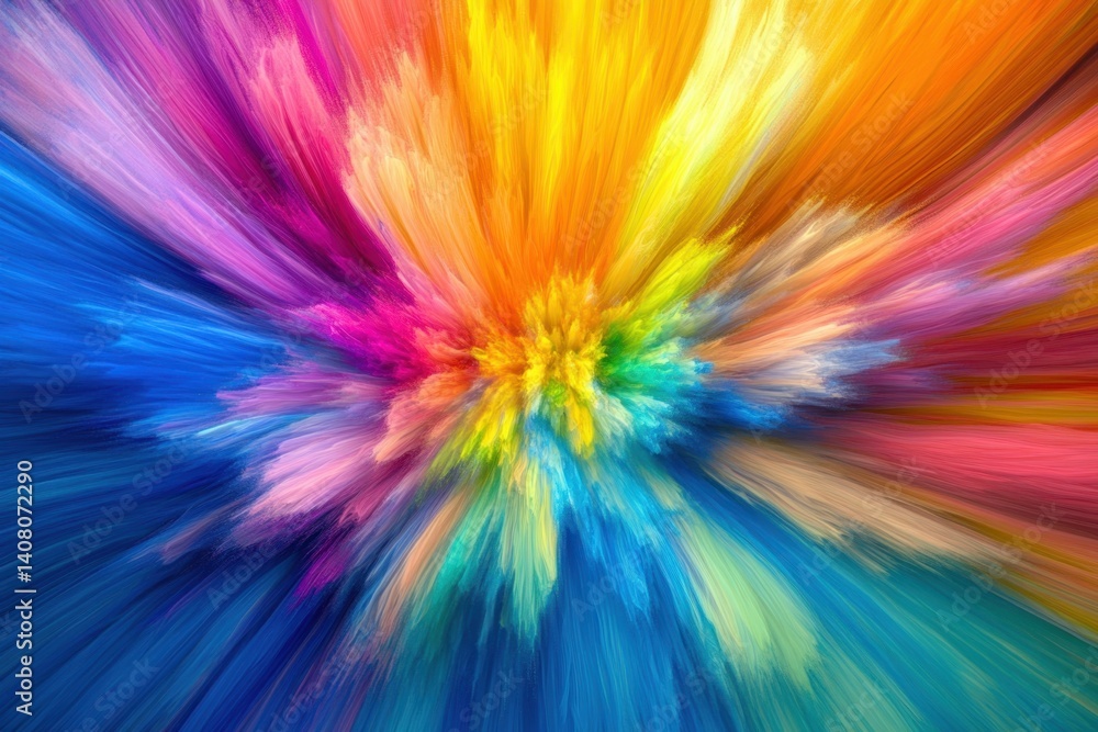 Aufkleber vibrant explosion of color expressing energy and creativity in a dynamic abstract design
