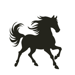 Running red fire horse symbol of new year 2026 according to Asian Chinese calendar. greeting card or banner. vector illustration