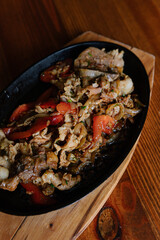 food, meat, meal, dinner, plate, chicken, potato, fish, vegetable, pork, dish, cake, salad, dessert, soup, russian food, russian kitchen, pies