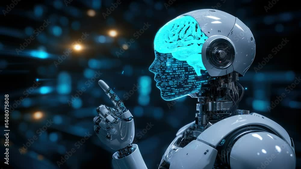 Poster conceptual image of artificial intelligence speech processing, digital communication,machine learnin