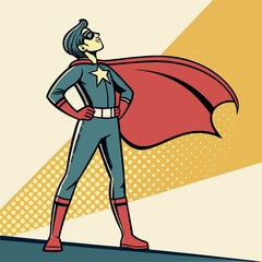 Superhero Energy – Iconic Stance in Bold Pop Art