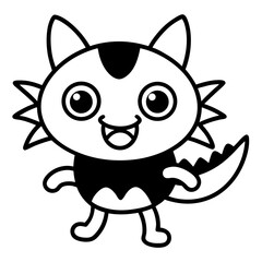 Playful Kawaii Creatures Vector Illustration on White Background