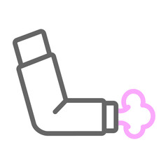 Inhaler Vector Line Lt Pink Grey Icon Design