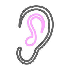 Naklejka premium Ear Vector Line Lt Pink Grey Icon Design