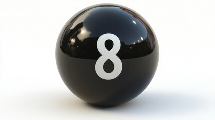 the black billiard ball,the cutout number eight isolated on a white or transparent background,stock photo