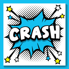 Crash Comic book style word isolated on white background