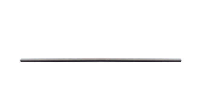Horizontal metal dark aluminum pole pipe. On isolated transparent background.