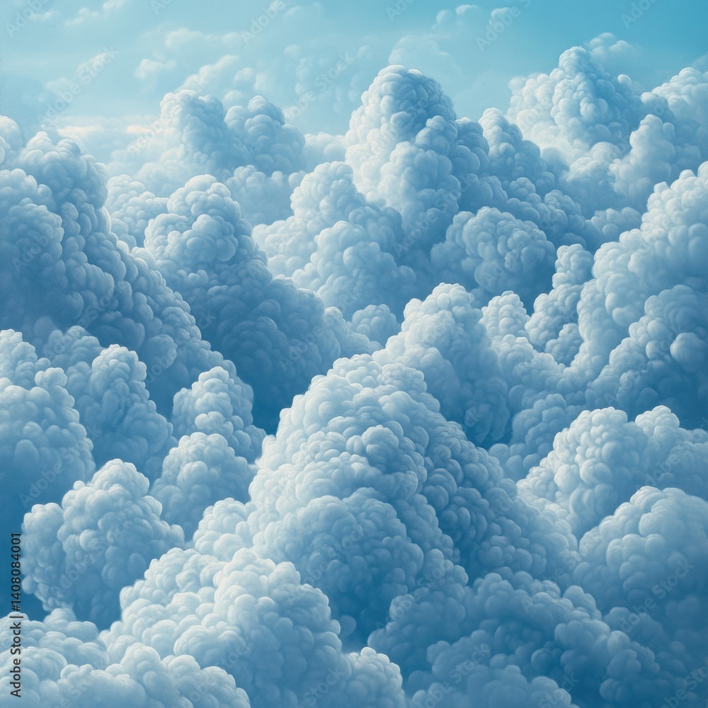 Aufkleber vibrant blue clouds create a stunning display reflecting hyper-realistic textures and intricate deta