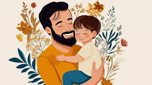 Cartoon Illustration of a Loving Family Couple Kissing on Valentine with Children in Vector Art