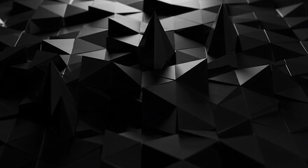 Fototapeta premium Shadowed Geometry: Dark Triangles, 3D Render AI Generated